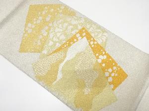 アンティーク　綴れ　重ね色紙に花唐草・のり散らし模様織り出し袋帯（材料）